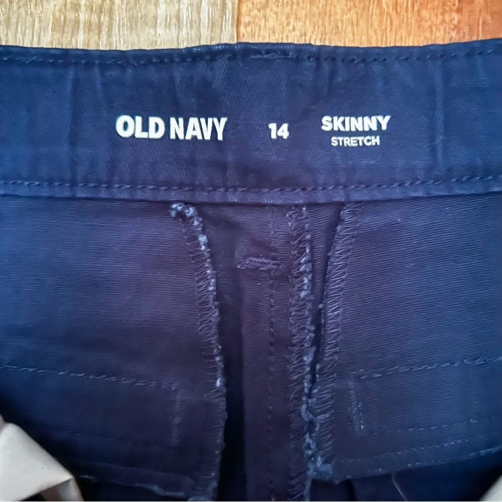 Old Navy Girls Skinny School Uniform Pants, Navy, Size 14